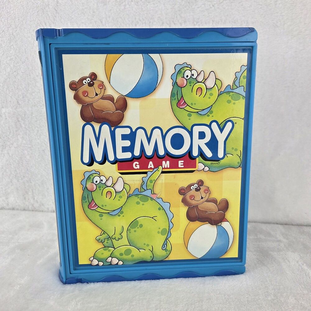 Milton Bradley Memory Game Plastic Book Case 64 Cards Incomplete Vintage 2005